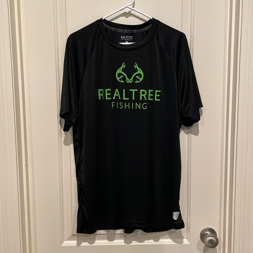 Mens Realtree Fishing Pro Series Performance T-Shirt, size XL, Black